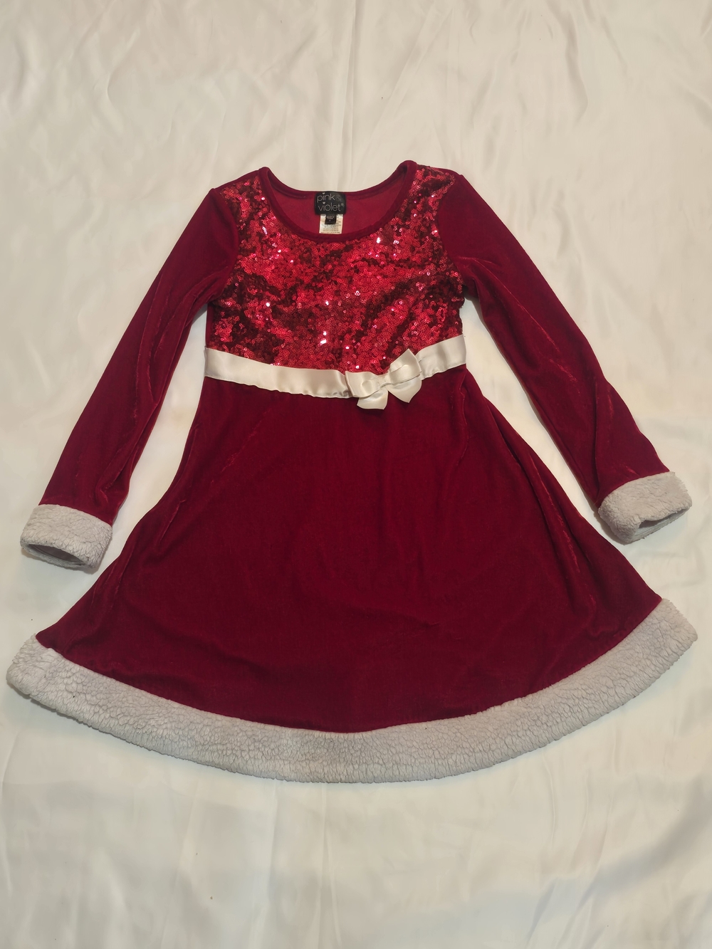 Pink & violet Red and white Christmas Dress size 8